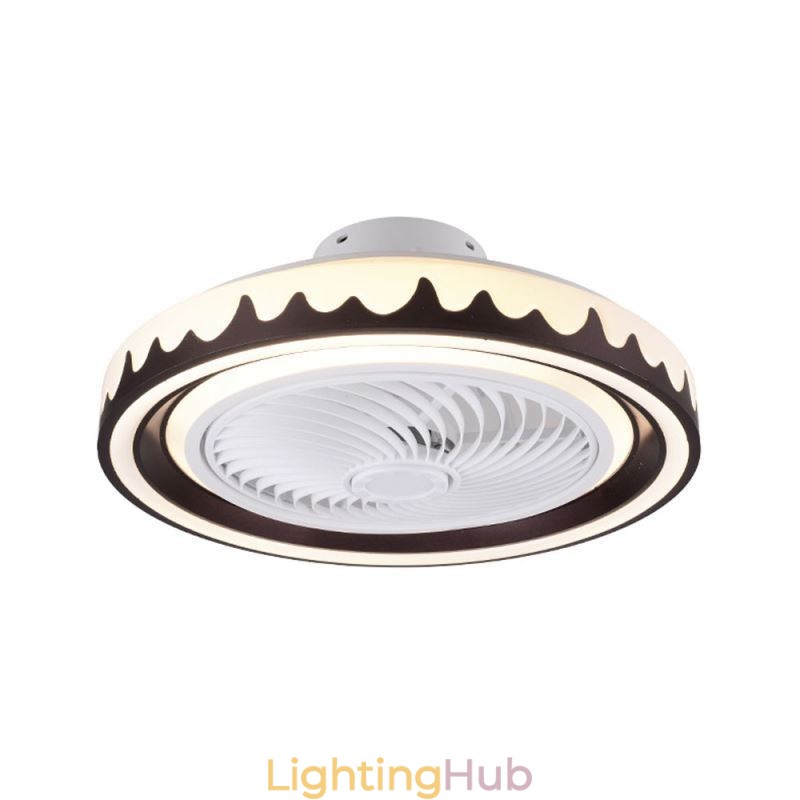Round Fan Ceiling Light Fixture 3 Speed with Remote Control