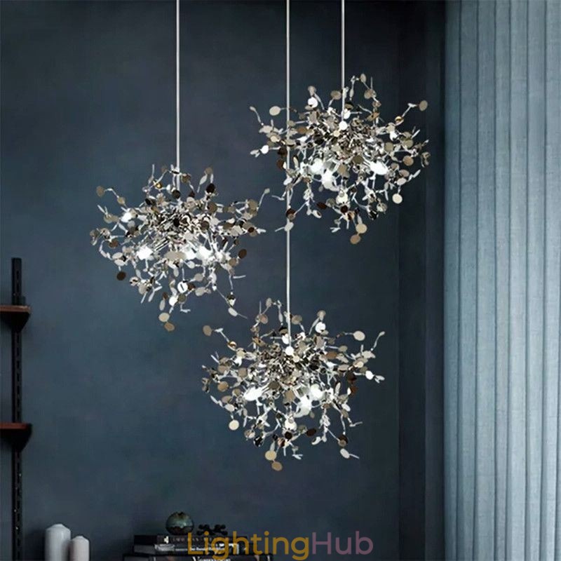3 Lights Chandelier Light Stainless Steel Pendant Lighting Ceiling Light Fixture