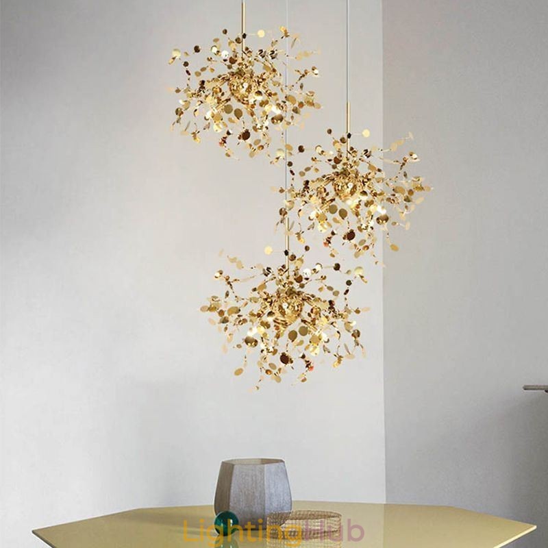 3 Lights Chandelier Light Stainless Steel Pendant Lighting Ceiling Light Fixture