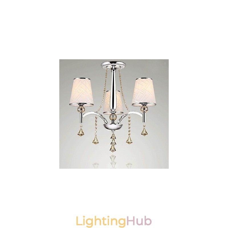 Modern Contemporary Crystal Chrome Metal Chandelier
