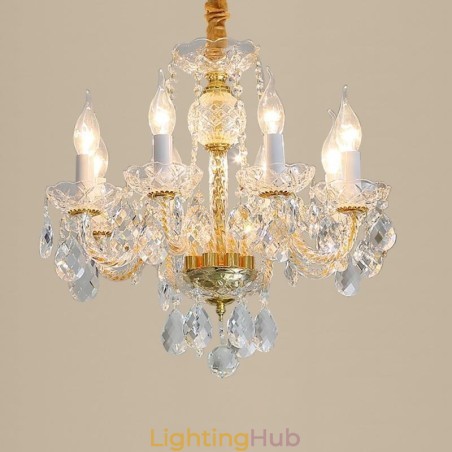 European Clear Crystal Chandelier Glass Lamp Body 8 Lights Gold Body Ceiling Lamp European Clear Crystal Chandelier Glass Lamp Body 8 Lights Gold Body Ceiling Lamp