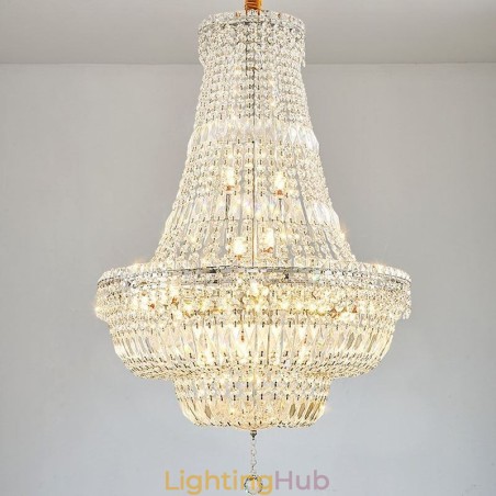 Retro Crystal Chandelier American Luxury Crystal Ceiling Light With 18 Lights