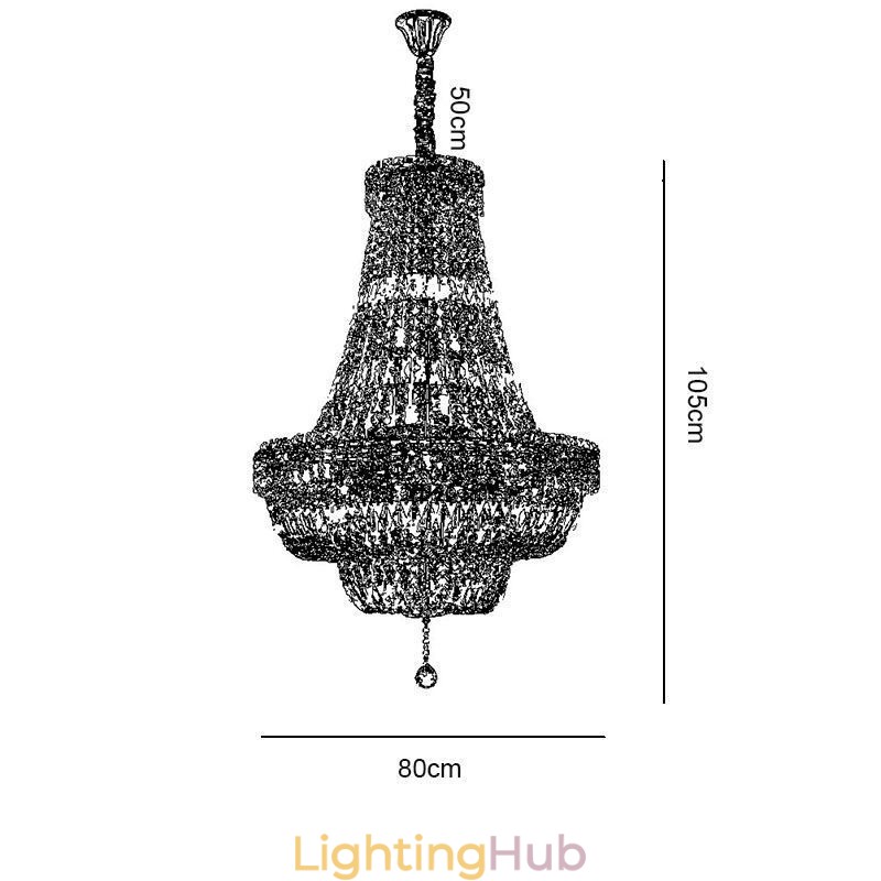 Retro Crystal Chandelier American Luxury Crystal Ceiling Light With 18 Lights