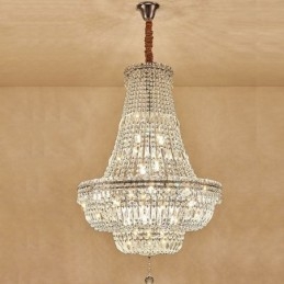 Retro Crystal Chandelier American Luxury Crystal Ceiling Light With 18 Lights