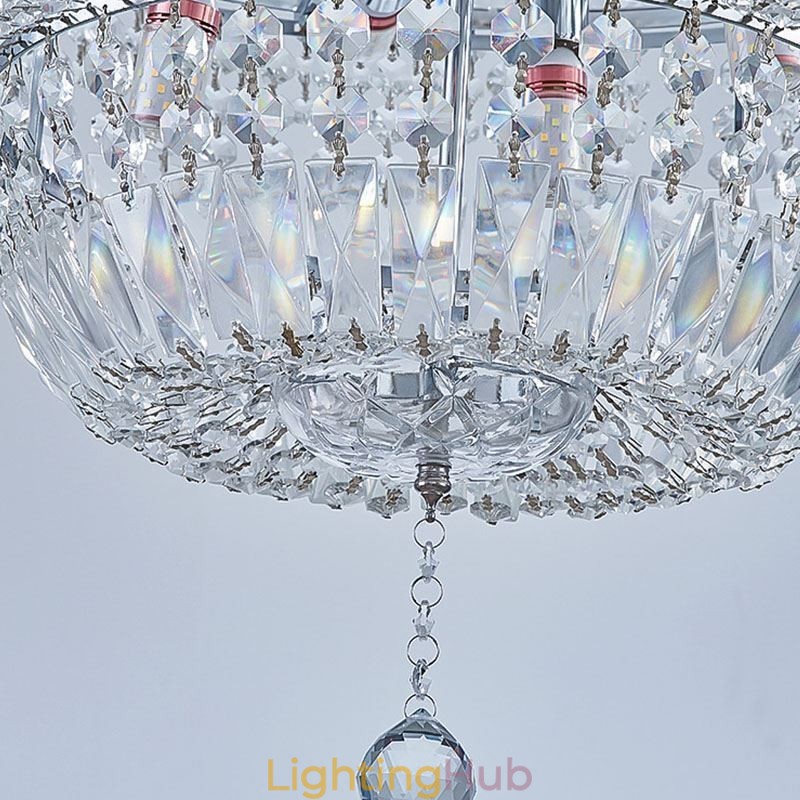 Retro Crystal Chandelier American Luxury Crystal Ceiling Light With 18 Lights