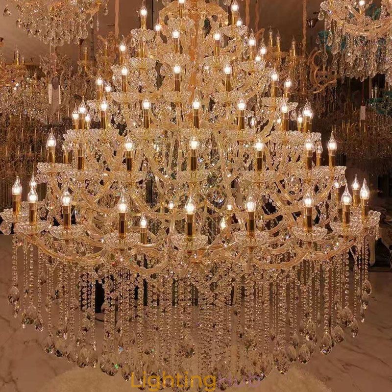 Luxury Crystal Chandelier Decoration Ceiling Light With 96 Lights