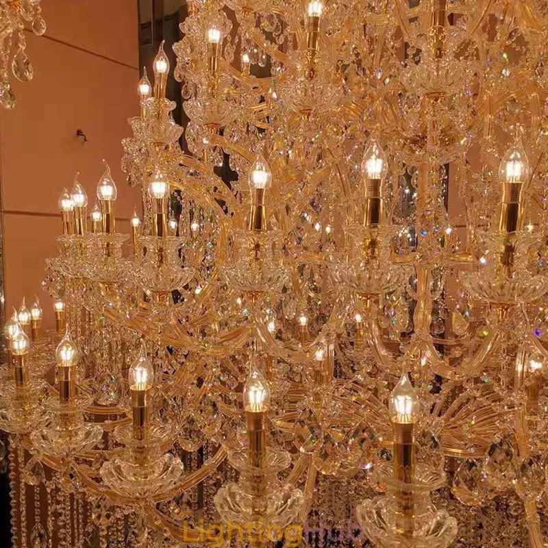 Luxury Crystal Chandelier Decoration Ceiling Light With 96 Lights