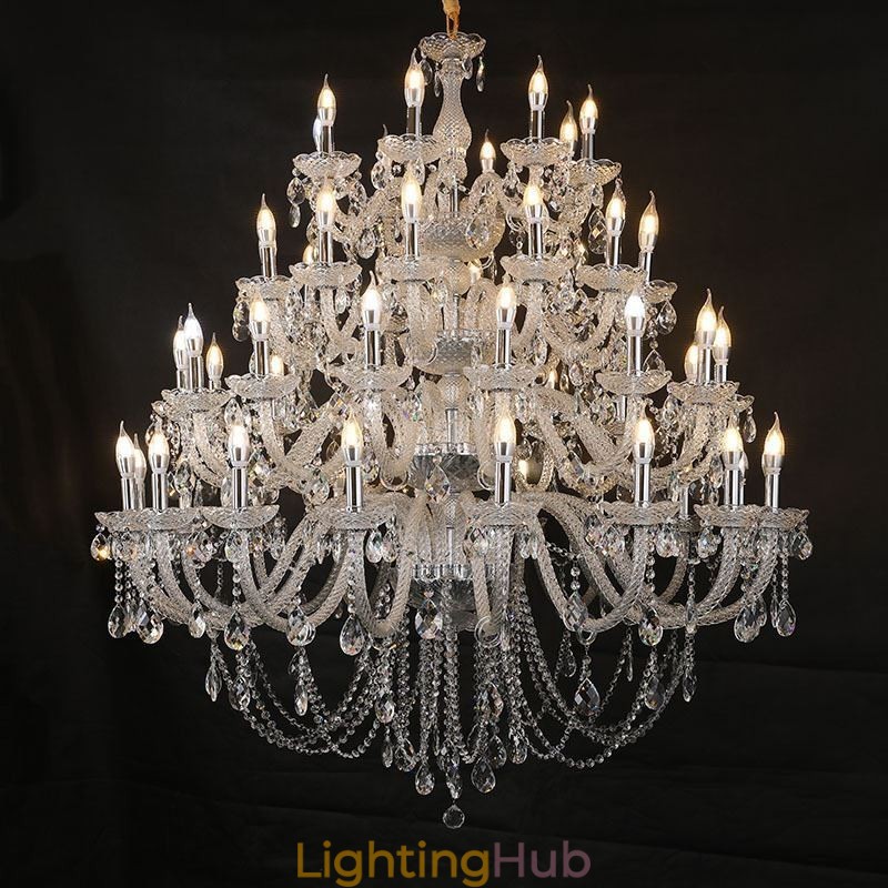 European Crystal Chandelier Ceiling Light With 53 Lights