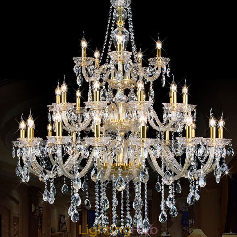 Luxury Crystal Chandelier Decoration Ceiling Light With 32 Lights