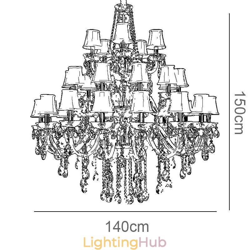 European Crystal Chandelier With 32 Lights Ceiling Light