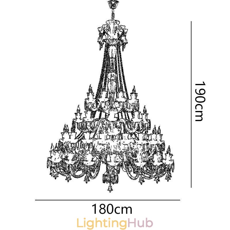 European Crystal Chandelier Ceiling Light With 48 Lights