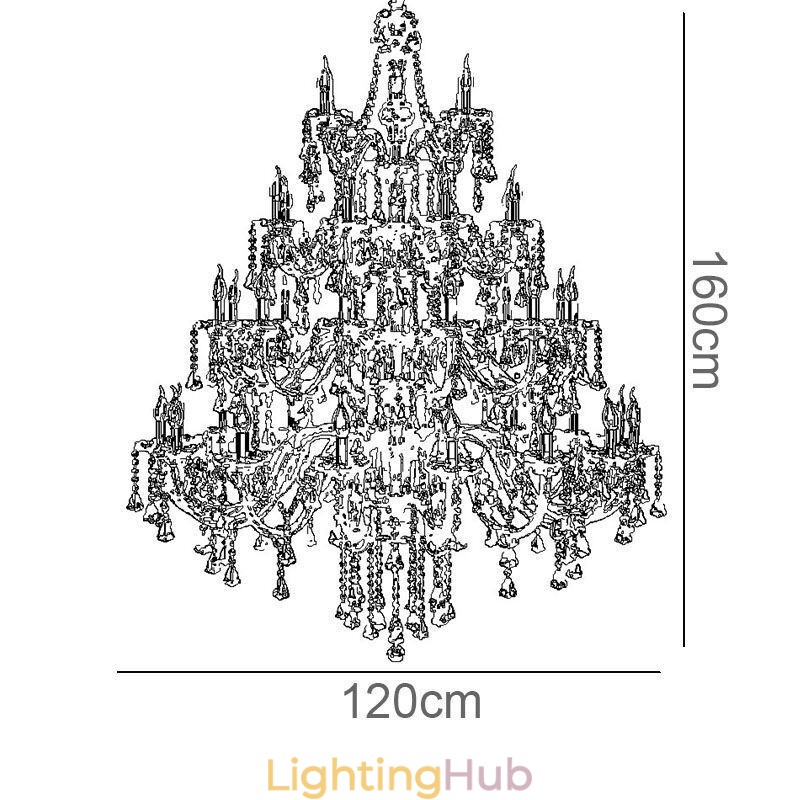 European Crystal Chandelier Cognac Color Ceiling Light With 40 Lights