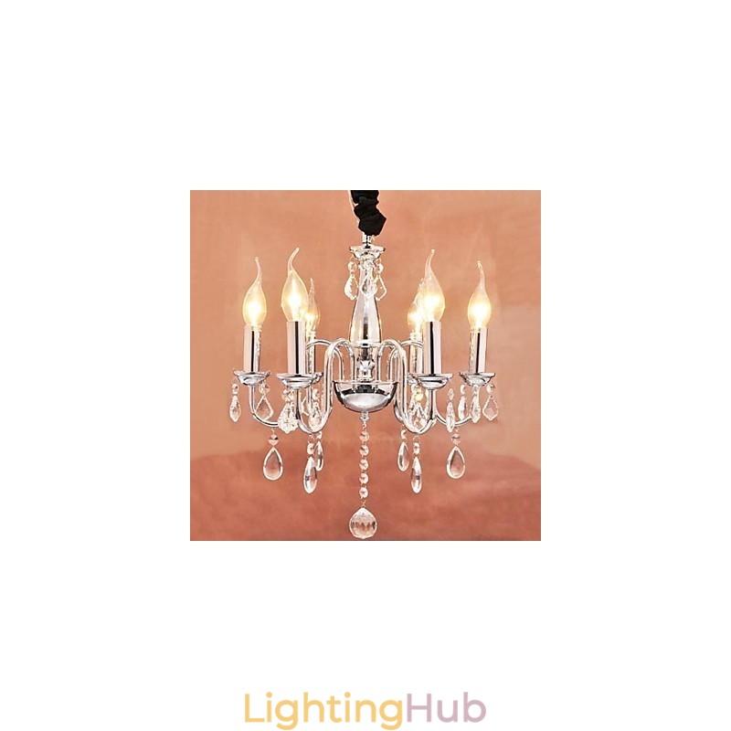 6 light Crystal Pendent Light in Candle Feature