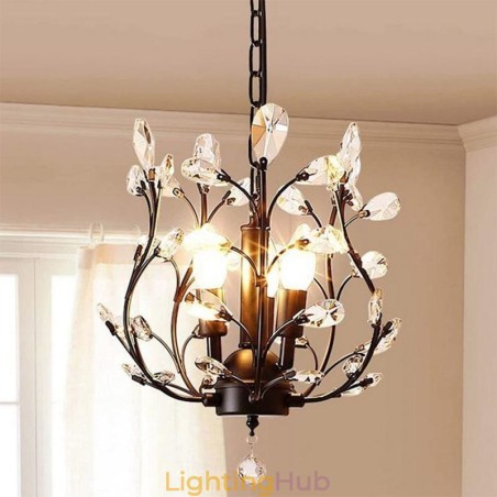 Black Retro Chandelier Crystal Ceiling Light Black Retro Chandelier Crystal Ceiling Light