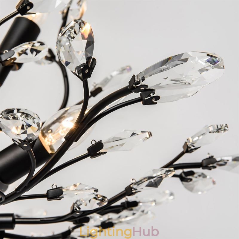 Black Retro Chandelier Crystal Ceiling Light