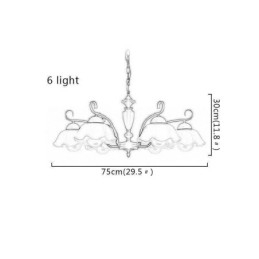 Nordic Iron Pendant Light Flower Shape Glass Lamp Shade Chandelier