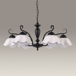 Nordic Iron Pendant Light Flower Shape Glass Lamp Shade Chandelier