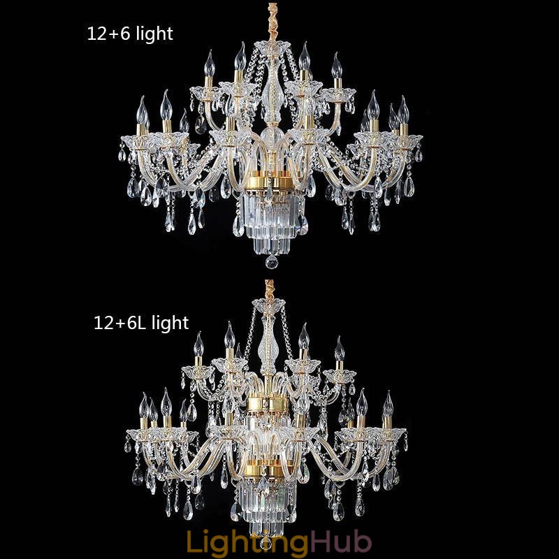 Large Crystal Chandelier European Classic Pendant Light
