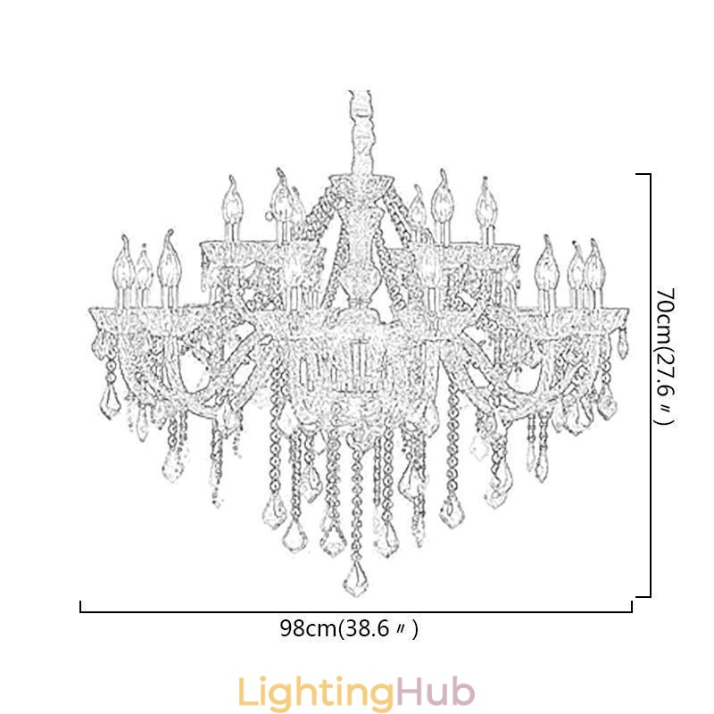 European Crystal Chandelier Luxury Pendant Light Blue Pendant