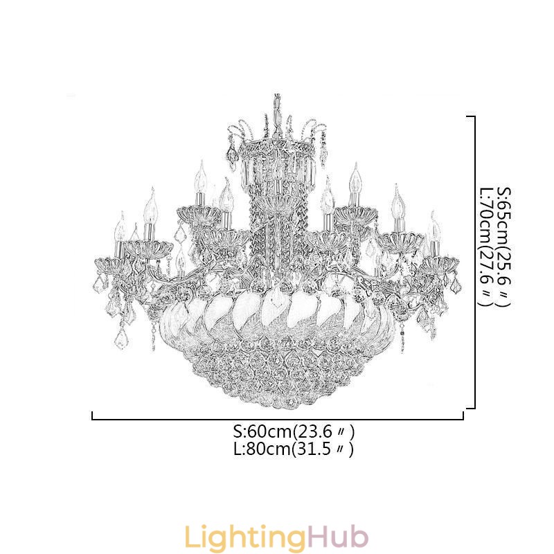 Large Luxury Crystal Chandelier European Gold Ceiling Light