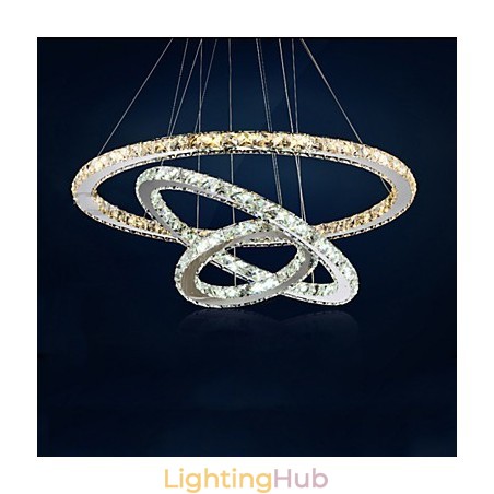 Pendant Lamps Amber and Clear K9 Crystal Chandelier Lights Lighting with 3 Ring Pendant Lamps Amber and Clear K9 Crystal Chandelier Lights Lighting with 3 Ring
