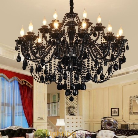 Luxury European Style Crystal Chandelier Black Pendant Light Luxury European Style Crystal Chandelier Black Pendant Light