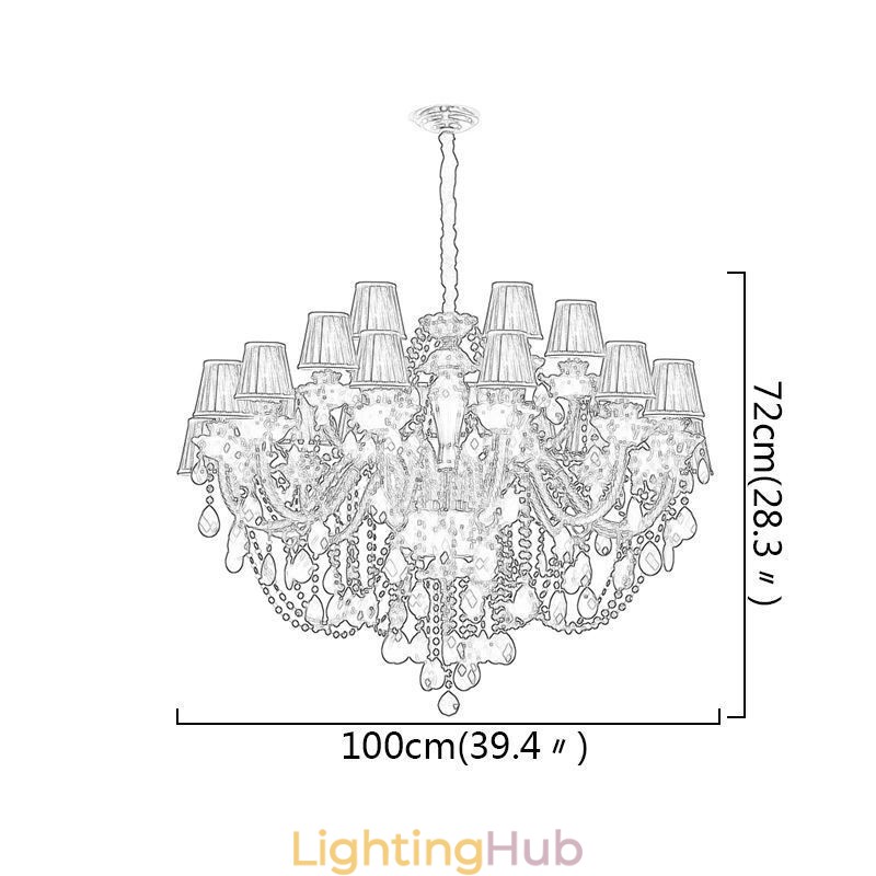 Luxury European Style Crystal Chandelier Black Pendant Light