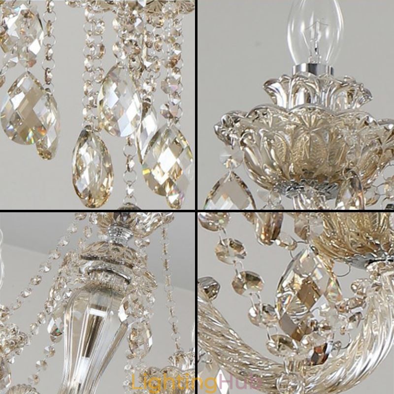 Crystal Chandelier Cognac Ceiling Light Luxury European