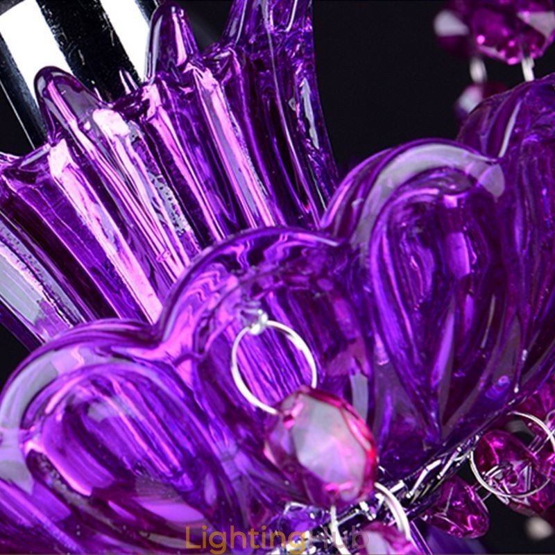 Elegant Purple Crystal Ceiling Light European Chandelier