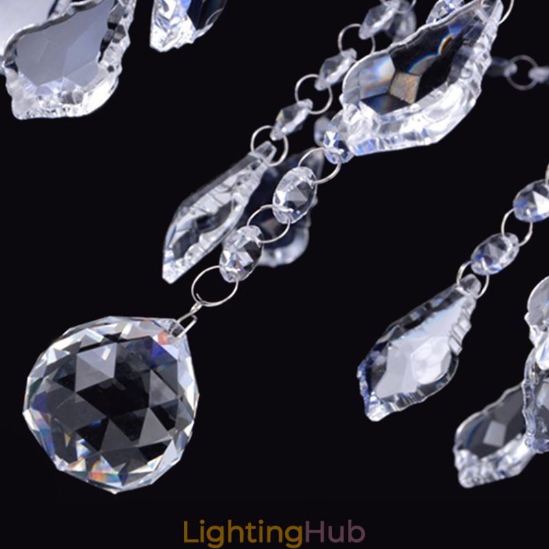 Elegant Purple Crystal Ceiling Light European Chandelier