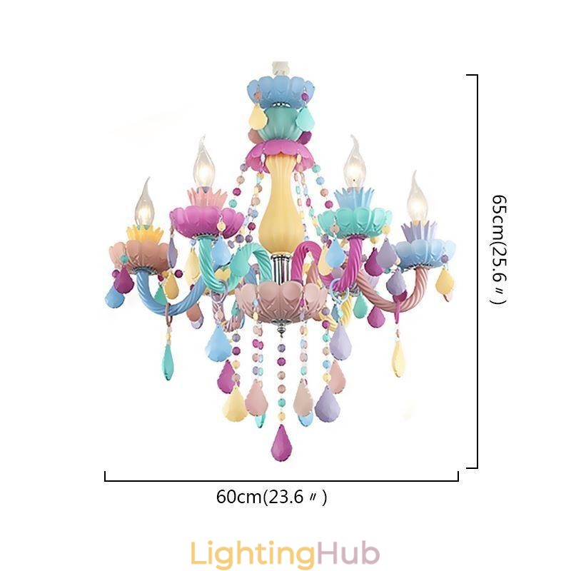 European Colorful Crystal Chandelier Macaron Pendant Light