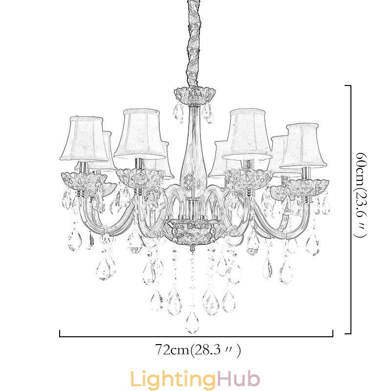 Modern European Crystal Chandelier Red Colour Ceiling Light