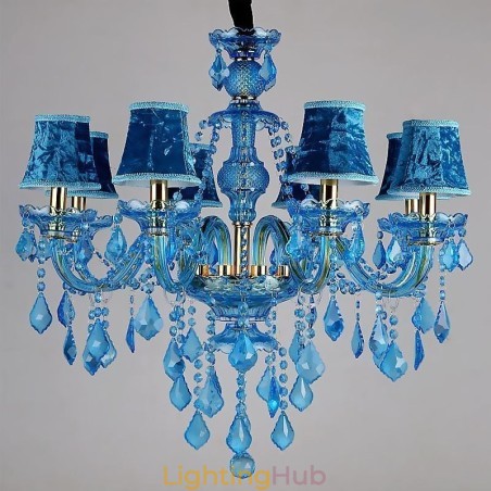 Large Blue Crystal Chandelier European Pendant Light Large Blue Crystal Chandelier European Pendant Light