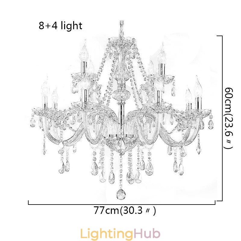Large Crystal Chandelier Cognac European Ceiling Light