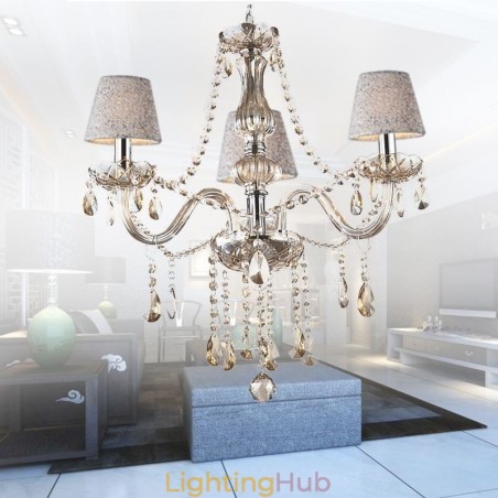 Classic European Crystal Chandelier Cognac Pendant Light Classic European Crystal Chandelier Cognac Pendant Light