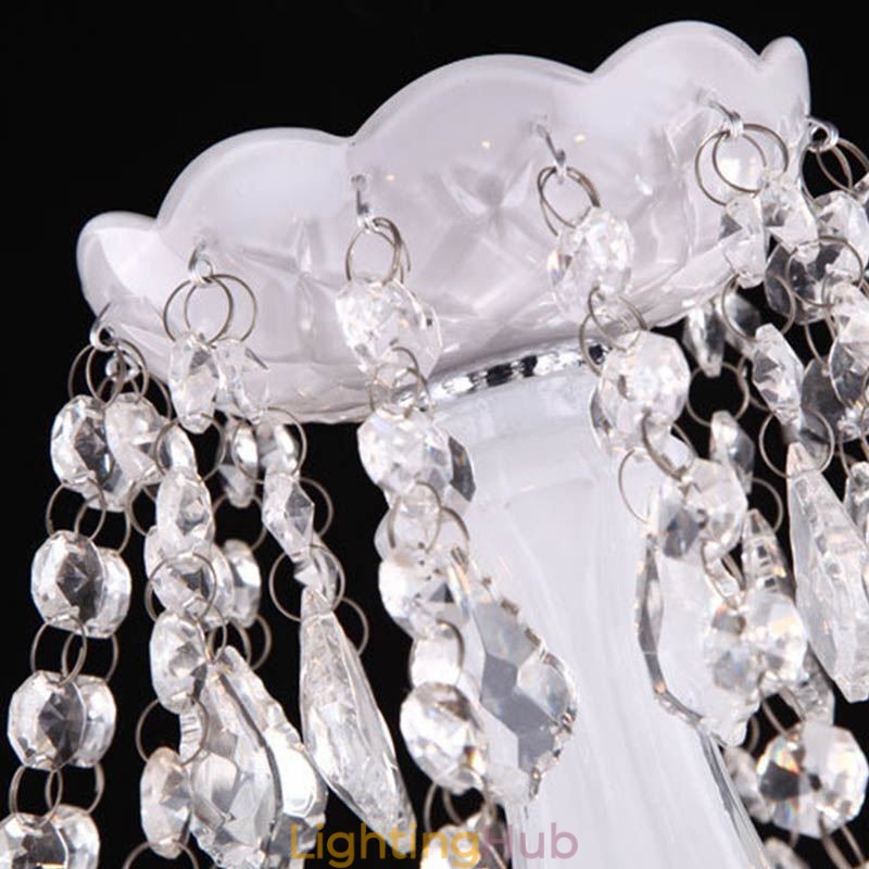 European Crystal Chandelier Unique White Jade Pendant Light