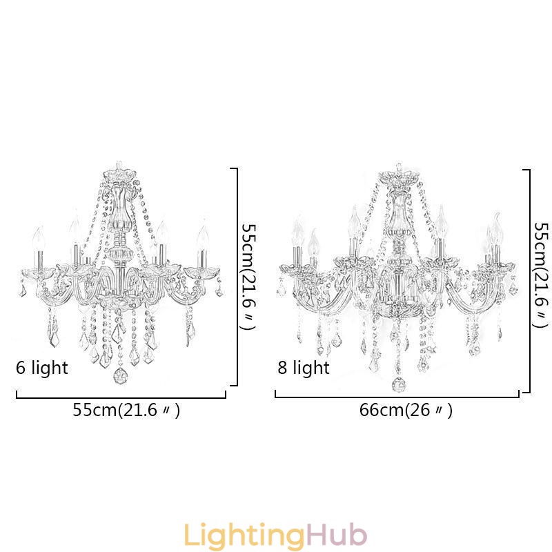 Elegant Crystal Chandelier European Style Glass Pendant Light