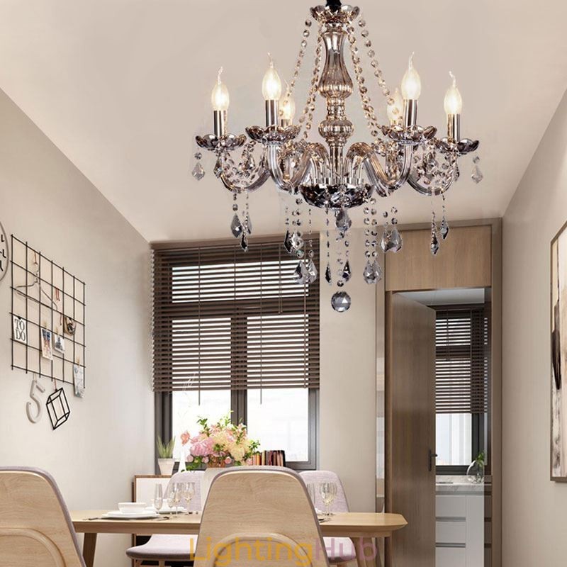 Elegant Crystal Chandelier European Style Glass Pendant Light