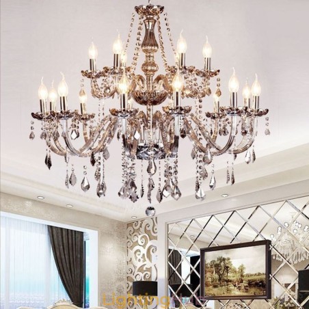 Large European Crystal Chandelier Elegant Pendant Light Large European Crystal Chandelier Elegant Pendant Light
