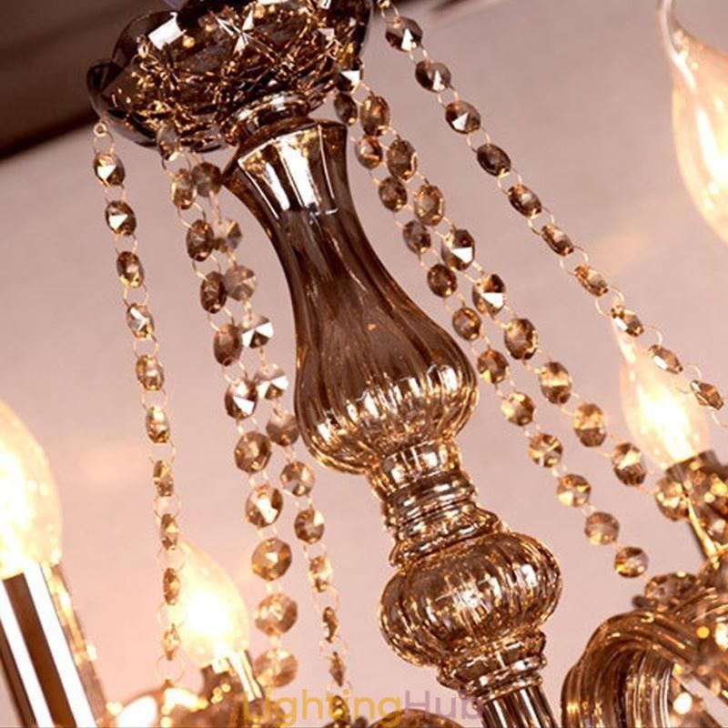 Large European Crystal Chandelier Elegant Pendant Light