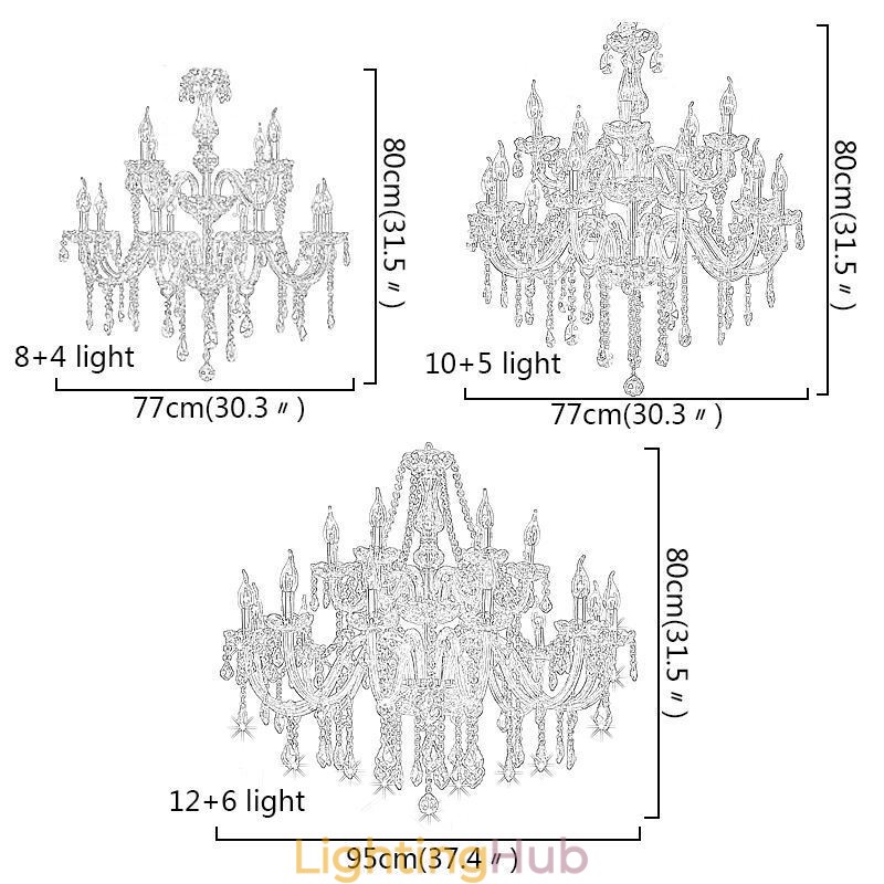 European Crystal Chandelier Transparent Pendant Light