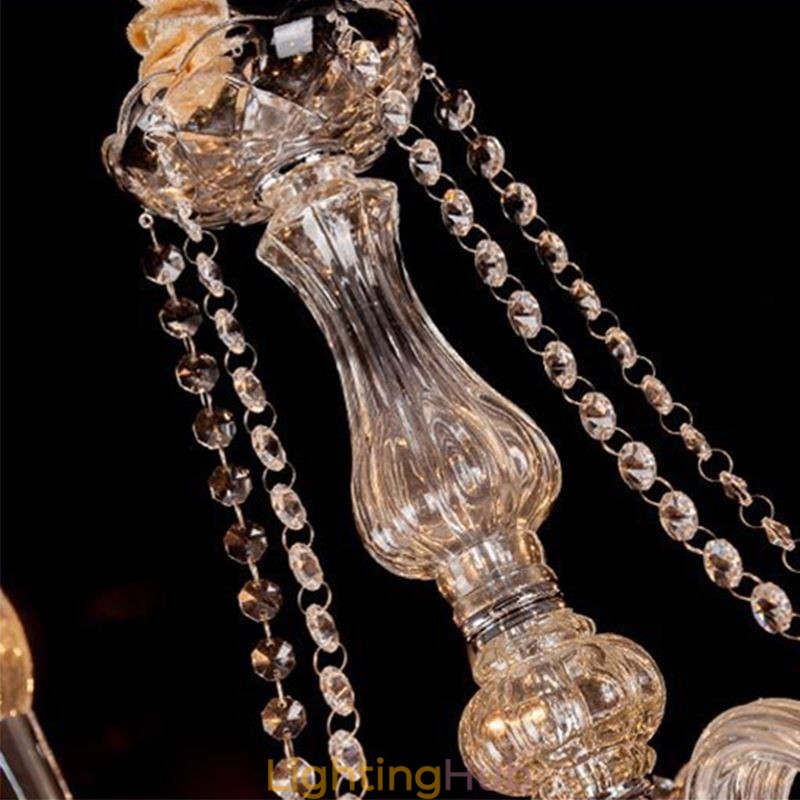 European Crystal Chandelier Transparent Pendant Light