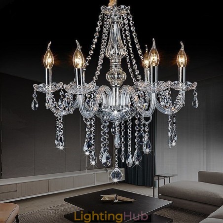 Large European Crystal Chandelier Transparent Ceiling Light Large European Crystal Chandelier Transparent Ceiling Light