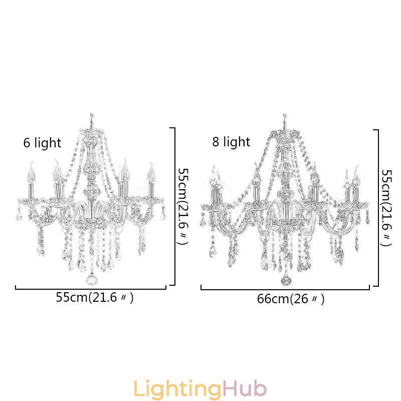 Large European Crystal Chandelier Transparent Ceiling Light