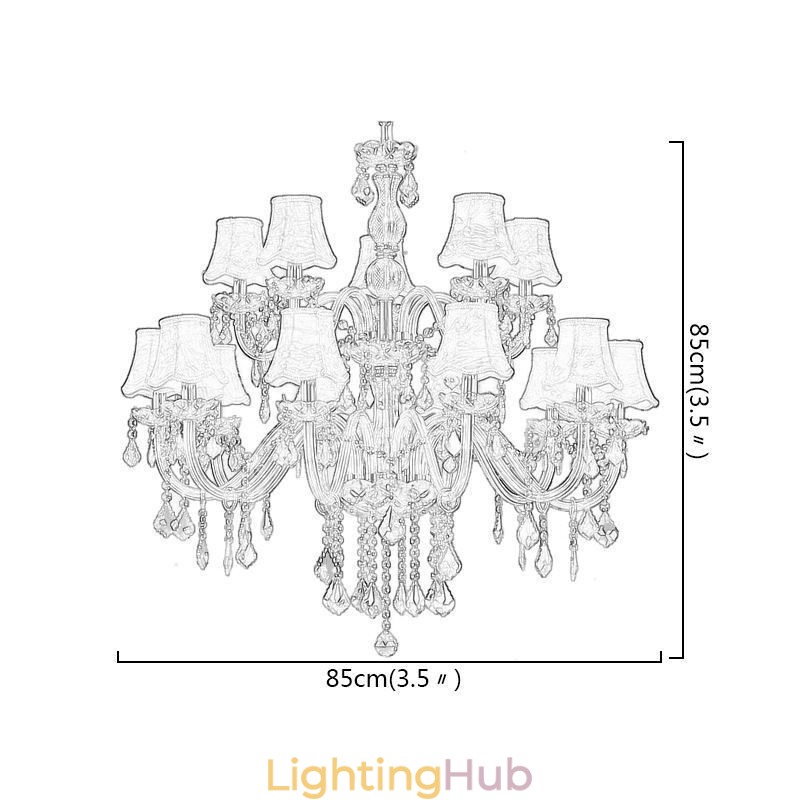 Large Luxury Crystal Chandelier European Amber Ceiling Light