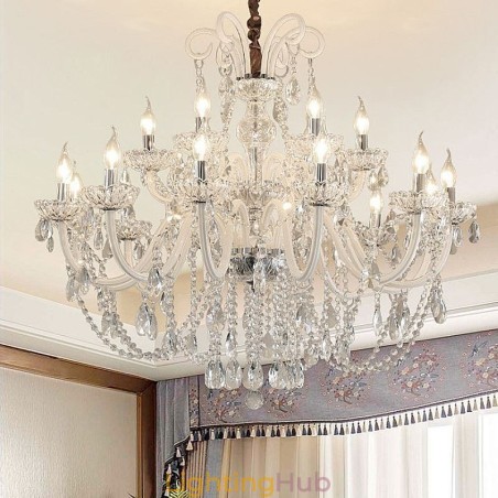 Large European Crystal Chandelier White Pendant Light Large European Crystal Chandelier White Pendant Light