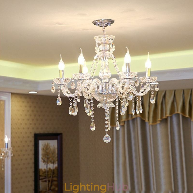 Modern Crystal Chandelier European Transparent Pendant Light
