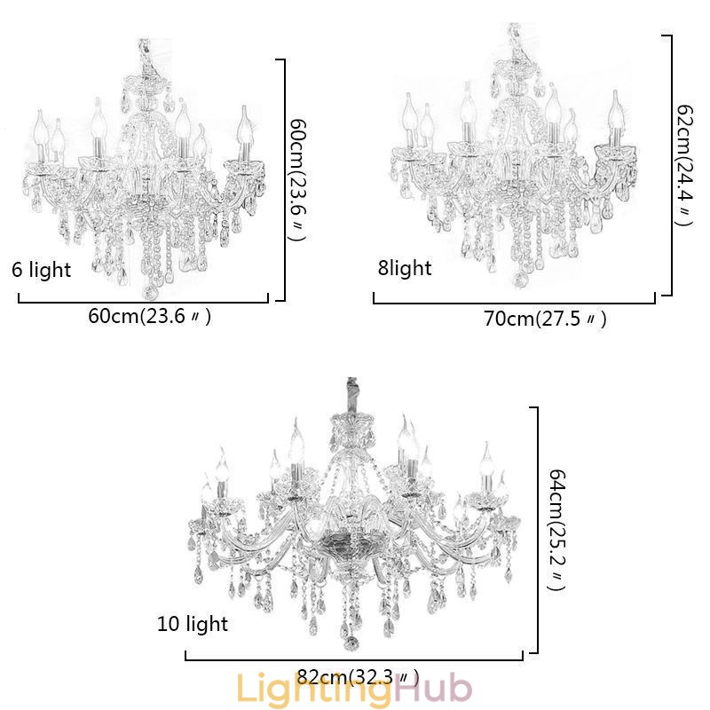 Modern Crystal Chandelier European Transparent Pendant Light