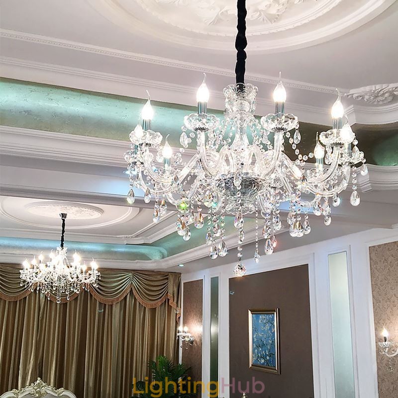 Modern Crystal Chandelier European Transparent Pendant Light