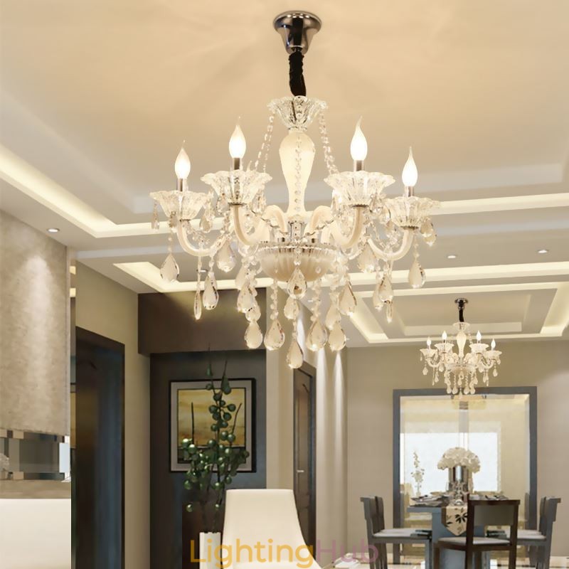 European Crystal Chandelier Elegant Pendant Light